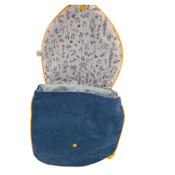 Sac à dos petit lapin maternelle / crèche velours et liberty Theo personnalisé